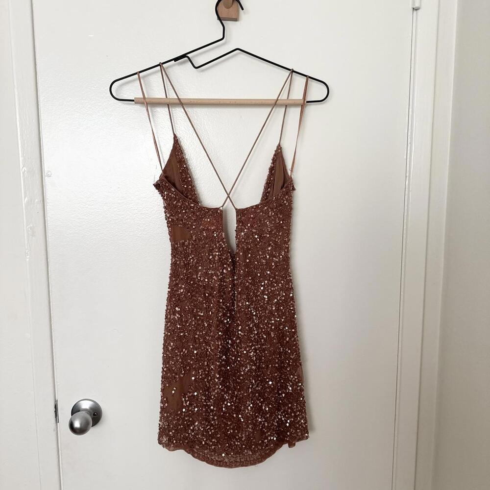 Retrofête Mich Mini Dress in Bronze - Picture 6 of 8